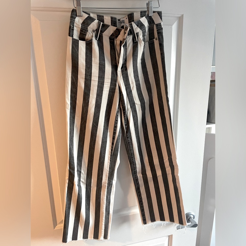 Paige jeans, stripped, wide-leg, size 25
